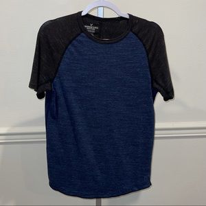 American Eagle Short Sleeve Blue Gray Shirt, XS